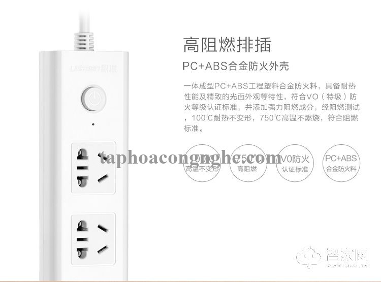 Ugreen 30239 3M 2500W màu Trắng Ổ cắm điện đa năng 4 cổng + công tắc CD110 30030239